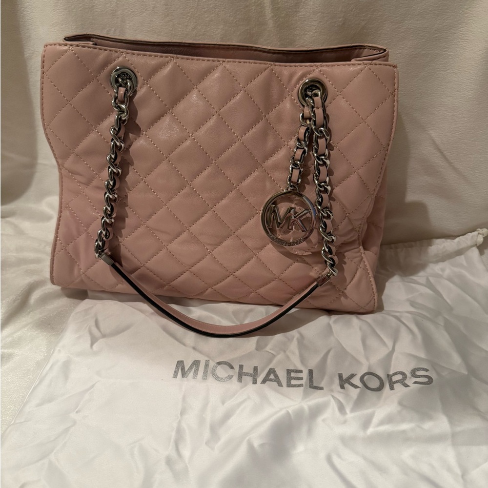 Michael Kors Pink Quilted Tote